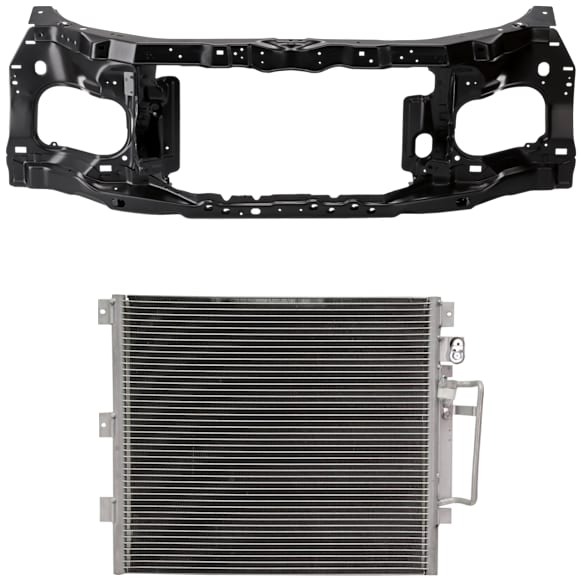 2-Piece Kit Radiator Support Assembly, 4 Cyl/5 Cyl Engine, includes A/C Condenser