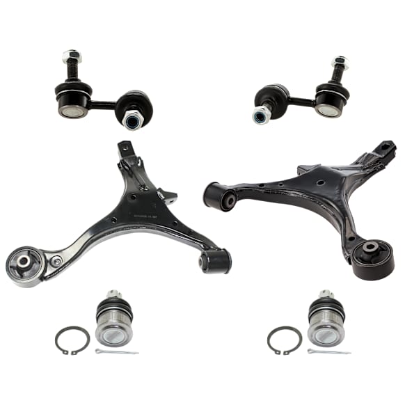 6-Piece Kit Front, Driver and Passenger Side, Lower Control Arm Kit, Includes (2) Ball Joint, (2) Control Arm, and (2) Sway Bar Link