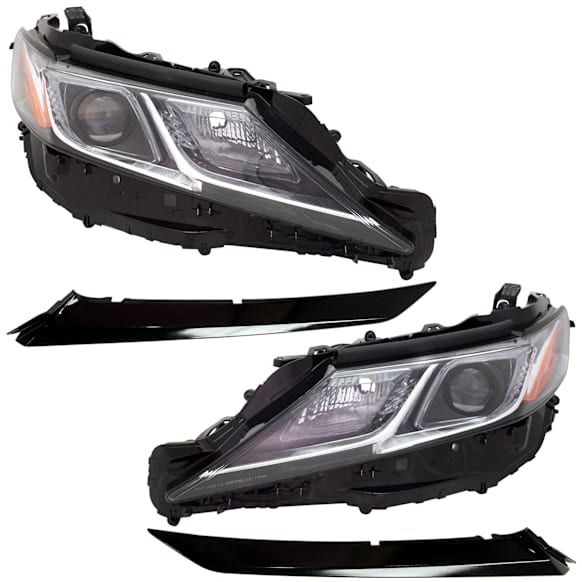 4-Piece Kit, Driver and Passenger Side LED Headlight, With bulb(s), OE Replacement, Includes (2) Bumper Trim and (2) Headlight