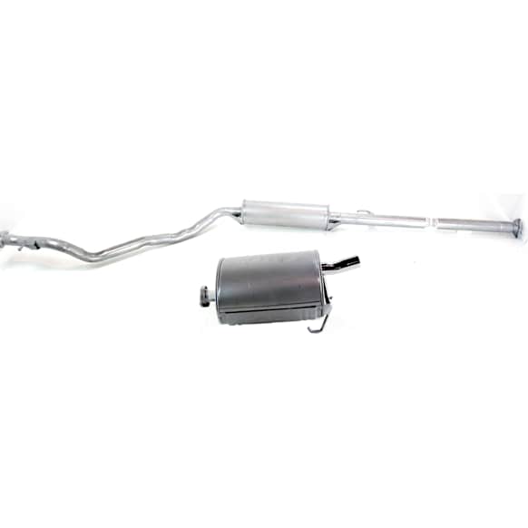 2-Piece Kit Resonator - Natural, Made of Aluminized Steel, Direct Fit, 2-Piece Kit, Includes (1) Muffler and (1) Resonator