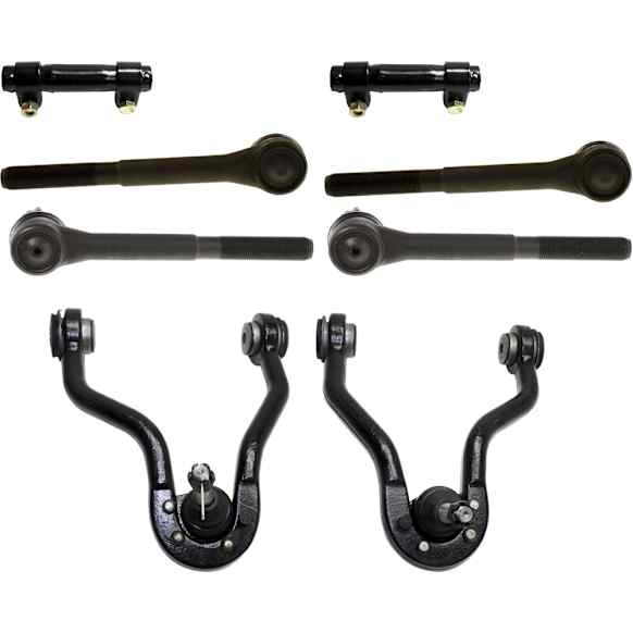 8-Piece Kit Front, Driver and Passenger Side, Upper Control Arm Kit, Includes (2) Control Arm, (2) Tie Rod Adjusting Sleeve, and (4) Tie Rod End
