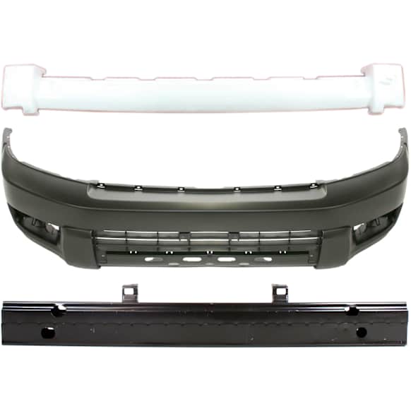 3-Piece Kit, Front Primed Bumper Cover, Includes (1) Bumper Absorber, (1) Bumper Cover, and (1) Bumper Reinforcement