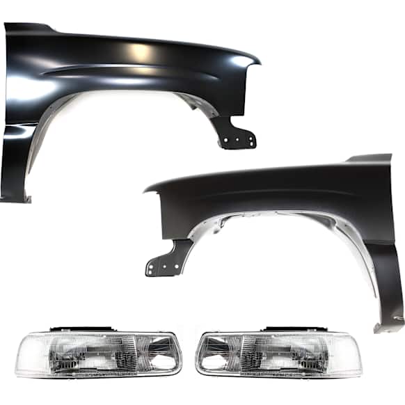 4-Piece Kit, Front, Driver and Passenger Side Fender, Includes (2) Fender and (2) Headlight