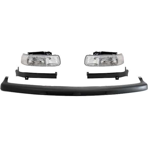 5-Piece Kit Driver and Passenger Side Halogen Headlight, With bulb(s), 2nd Generation, OE Replacement, Includes (3) Bumper Trim and (2) Headlight