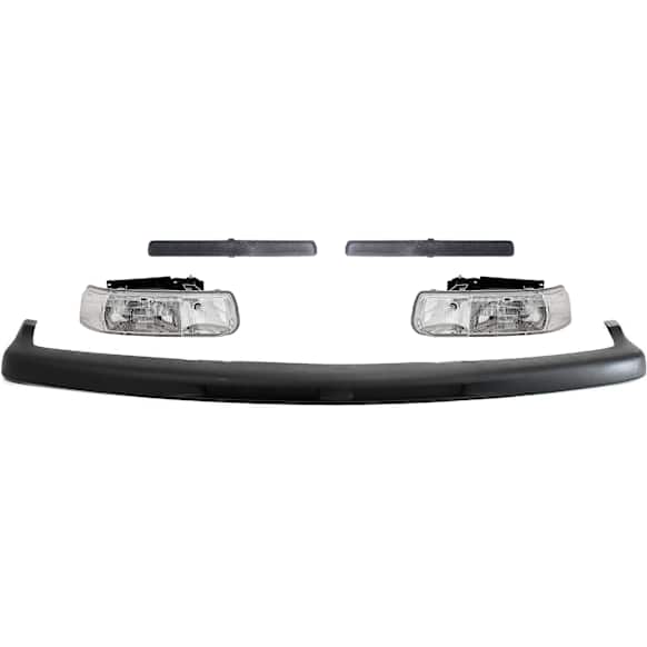 5-Piece Kit Driver and Passenger Side Halogen Headlight, With bulb(s), 2nd Generation, OE Replacement, Includes (3) Bumper Trim and (2) Headlight