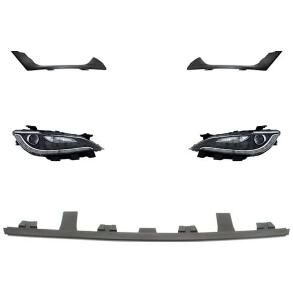 5-Piece Kit Driver and Passenger Side HID/Xenon Headlight, With bulb(s), For Models Without Adaptive Cruise Control, OE Replacement, Includes (3) Bumper Trim and (2) Headlight