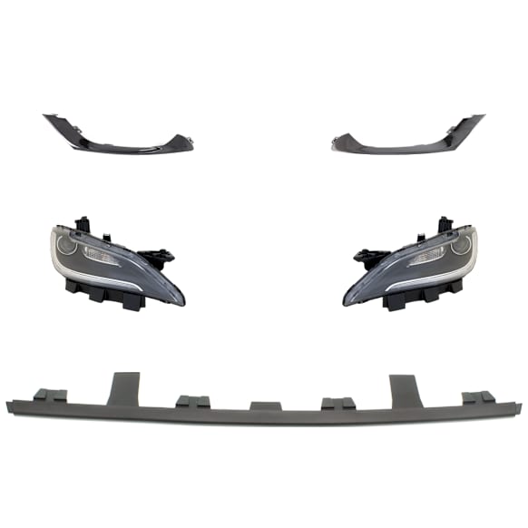 5-Piece Kit Driver and Passenger Side Halogen Headlight, With bulb(s), OE Replacement, Includes (3) Bumper Trim and (2) Headlight