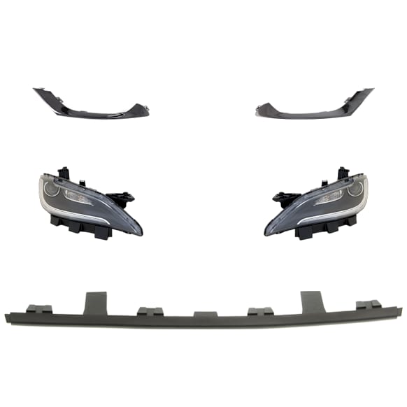 5-Piece Kit Driver and Passenger Side Halogen Headlight, With bulb(s), OE Replacement, Includes (3) Bumper Trim and (2) Headlight
