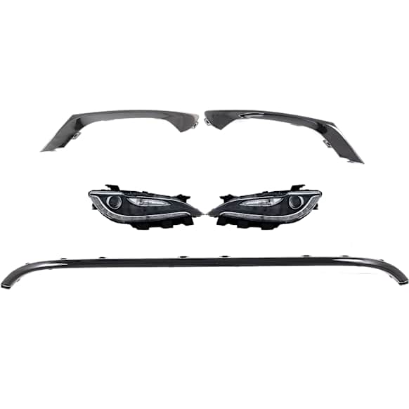 2015 Chrysler 200 - 5-Piece Kit Driver and Passenger Side HID/Xenon Headlight, With bulb(s), OE Comparable Finish, Includes (3) Bumper Trim and (2) Headlight
