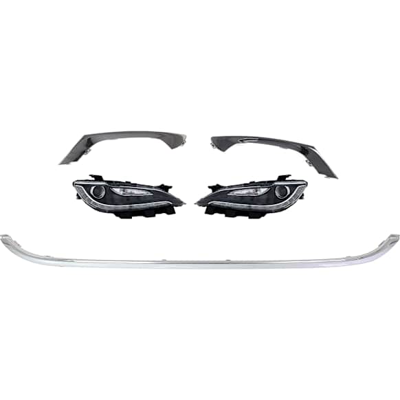 2015-2016 Chrysler 200 - 5-Piece Kit Driver and Passenger Side HID/Xenon Headlight, With bulb(s), For Models With Type 2 Bumper Cover, OE Replacement, Includes (3) Bumper Trim and (2) Headlight