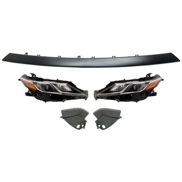 5-Piece Kit, Driver and Passenger Side LED Headlight, With bulb(s), OE Replacement, Includes (3) Bumper Trim and (2) Headlight