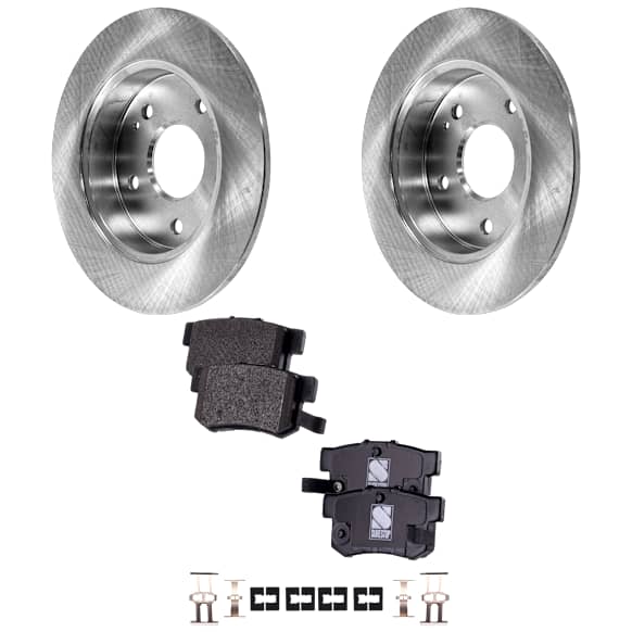 Rear Brake Disc and Pad Kit, Plain Surface