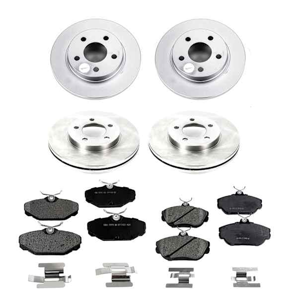 KIT-092921-1972 4-Wheel Set Brake Disc and Pad Kit, Plain Surface, 5 Lugs Ceramic Includes (4) Disc and (2) Pad Set