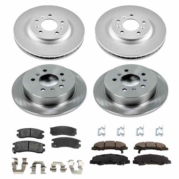KIT-092921-2390 4-Wheel Set Brake Disc and Pad Kit, Plain Surface 5 Lugs - Front; 5 Lugs - Rear Ceramic Pro-Line Series, Includes (4) Disc and (2) Pad Set