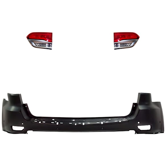 3-Piece Kit Driver and Passenger Side Halogen Tail Light, With bulb(s), Includes (1) Bumper Cover and (2) Tail Light