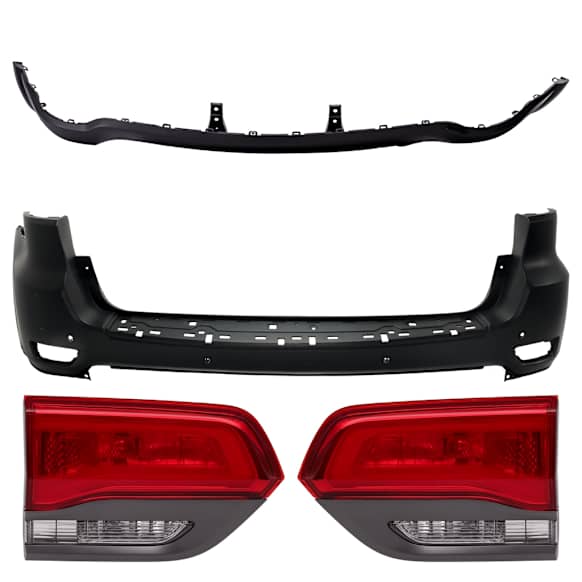 4-Piece Kit, Driver and Passenger Side, Inner Halogen Tail Light, With bulb(s), Mounts on Liftgate, OE Replacement, Includes (2) Bumper Cover and (2) Tail Light