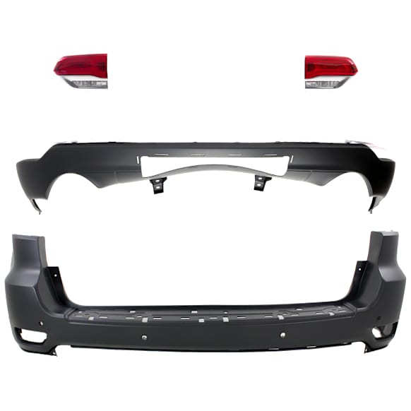 4-Piece Kit Driver and Passenger Side, Inner Halogen Tail Light, With bulb(s), Includes (2) Bumper Cover and (2) Tail Light