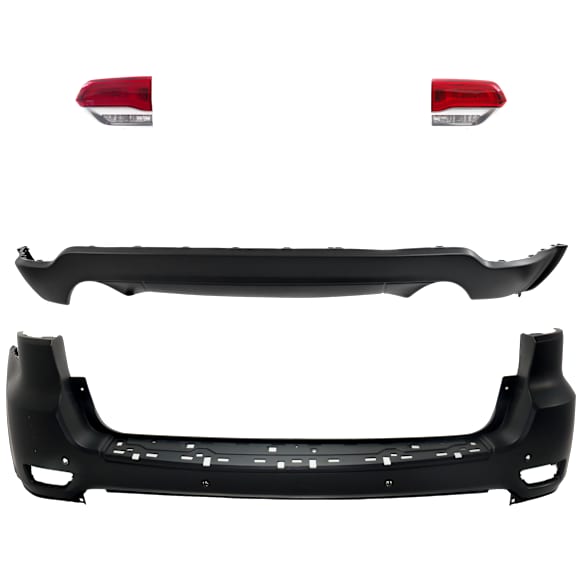 4-Piece Kit Driver and Passenger Side, Inner Halogen Tail Light, With bulb(s), Includes (2) Bumper Cover and (2) Tail Light