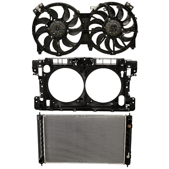 2017 Nissan Altima - 3-Piece Kit Radiator Support Assembly, 2.5L 4Cyl, Includes (1) Radiator, (1) Radiator Fan, and (1) Radiator Support Assembly