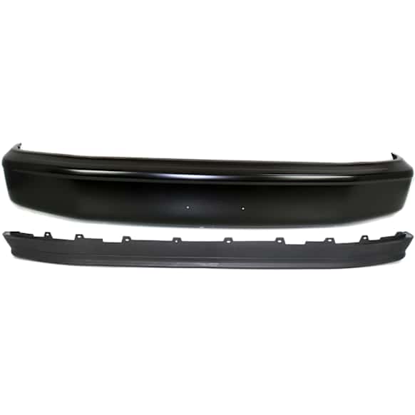 1995 Ford F-150 - 2-Piece Kit Front Bumper, For Models Without Pad and Bumper Cut Outs, Painted Black, Includes (1) Bumper and (1) Valance