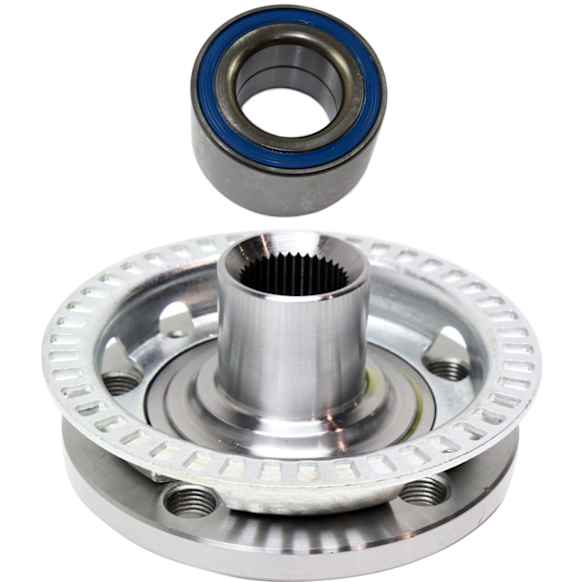 2-Piece Kit Front, Driver or Passenger Side Wheel Hub, 5 Lugs, With Bearing, Includes (1) Wheel Bearing and (1) Wheel Hub