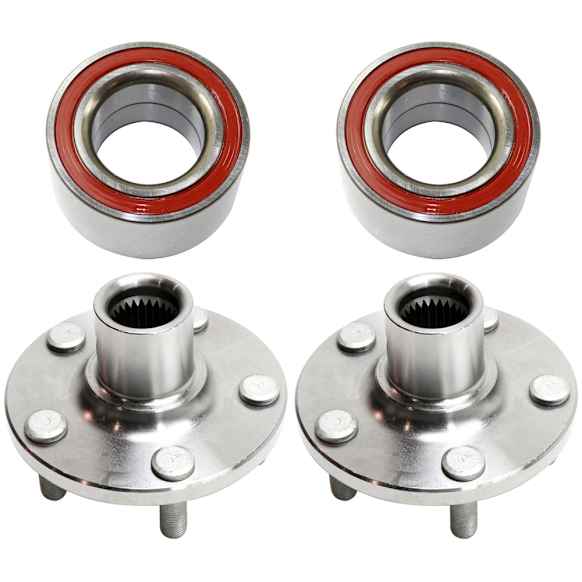 2-Wheel Set Front Wheel Hub, 5 Lugs, With Bearing, Includes (2) Wheel Bearing and (2) Wheel Hub