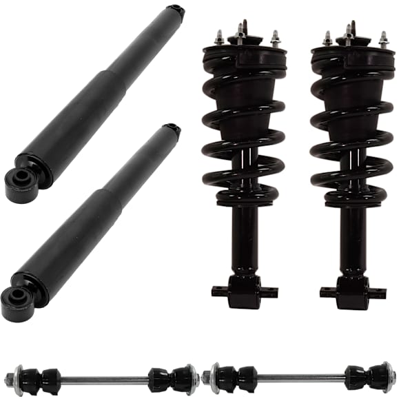 6-Piece Kit Front and Rear Suspension Kit, Includes (2) Sway Bar Link and (4) Shock Absorber and Strut Assembly