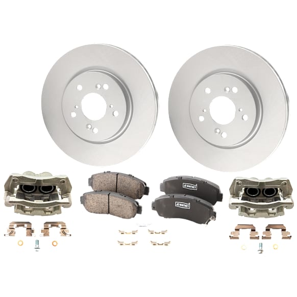 Front Brake Kit With Calipers, Natural Finish, Plain Surface, 5 Lugs, 295.91 mm, Ceramic