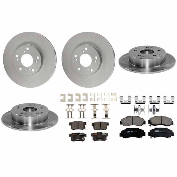 KIT-100725-AE510 Front and Rear Brake Disc and Pad Kit, Plain Surface, 5 Lugs, Front-281.94 mm/Rear-259.59 mm, Ceramic