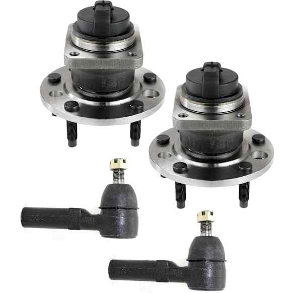 2-Wheel Set Wheel Hub, 5 Lugs, With Bearing, With Sensor, Includes (2) Tie Rod End and (2) Wheel Hub