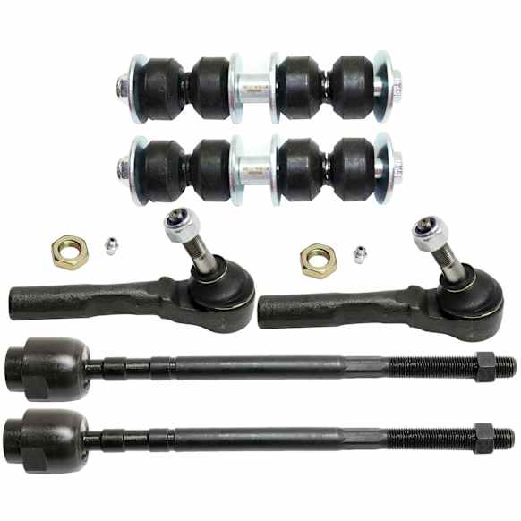 6-Piece Kit Front, Driver and Passenger Side Suspension Kit, Includes (2) Sway Bar Link and (4) Tie Rod End