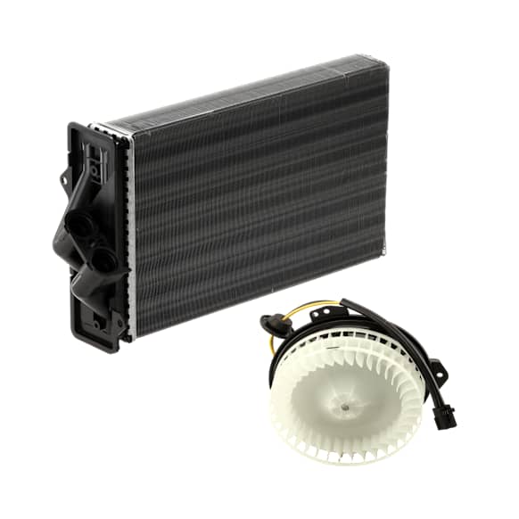 2-Piece Kit Front Heater Core, Includes (1) Blower Motor and (1) Heater Core