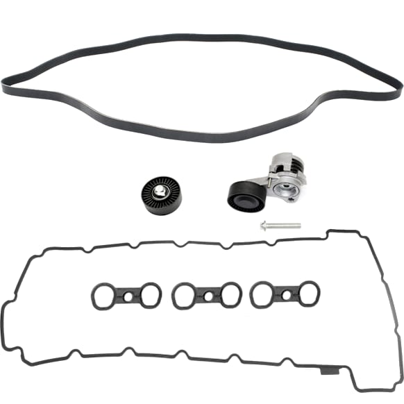 4-Piece Kit Timing Belt Kit, Water Pump Not Included, Includes (1) Drive Belt, (1) Timing Belt Idler Pulley, (1) Valve Cover Gasket and (1) Timing Belt Tensioner