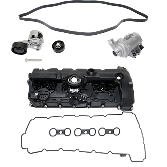 5-Piece Kit Timing Belt Kit, 3.0L, 6Cyl Water Pump Included, Includes (1) Drive Belt, (1) Timing Belt Idler Pulley, (1) Timing Belt Tensioner, (1) Valve Cover and (1) Water Pump