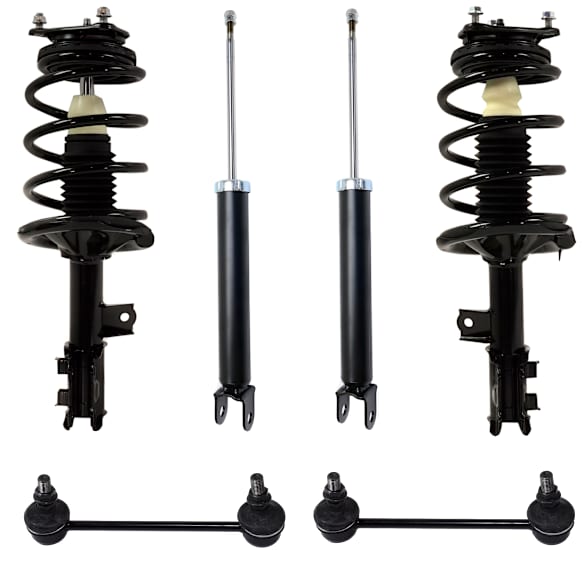 6-Piece Kit Driver and Passenger Side Suspension Kit, Includes (2) Sway Bar Link and (4) Shock Absorber and Strut Assembly