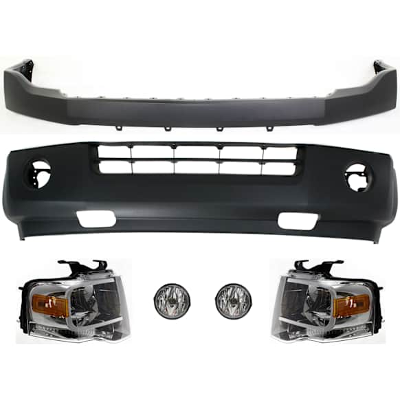 6-Piece Kit Driver and Passenger Side Halogen Headlight, With bulb(s), OE Replacement, Includes (2) Headlight, (2) Bumper Cover and (2) Fog Light