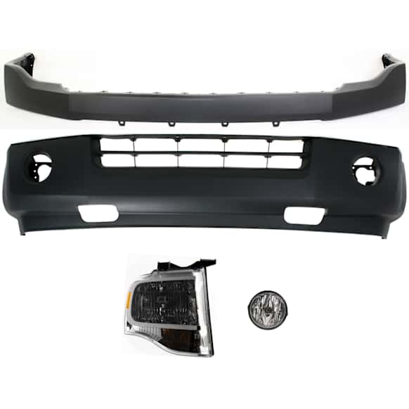 4-Piece Kit Passenger Side Halogen Headlight, With bulb(s), OE Replacement, Includes (2) Bumper Cover, (1) Fog Light and (1) Headlight