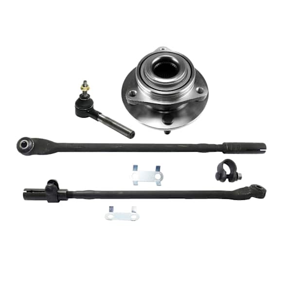 2-Wheel Set Front, Driver and Passenger Side Wheel Hub, Includes (4) Tie Rod End and (2) Wheel Hub