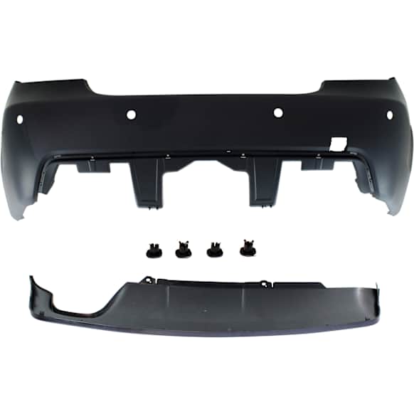 2-Piece Kit, Rear Primed Bumper Cover, Sedan, For Models With M Package, Includes (1) Bumper Cover and (1) Valance
