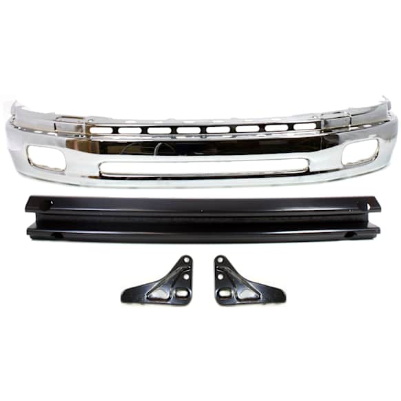 2003 Toyota Tundra - 4-Piece Kit Front, Lower Bumper, 2-Door,  (Regular Cab), Chrome, Standard Cab Pickup,  Includes (1) Bumper, (2) Bumper Bracket, and (1) Bumper Reinforcement