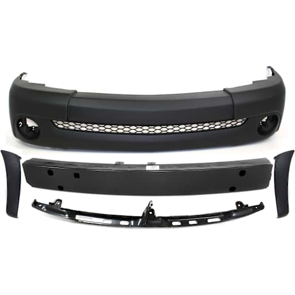 2004 Toyota Tundra - 5-Piece Kit Front Primed Bumper Cover, Standard Cab Pickup (Regular Cab), Standard Cab Pickup, Includes (1) Bumper Cover, (2) Bumper End, (1) Bumper Reinforcement, and (1) Bumper Retainer