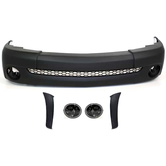2003 Toyota Tundra - 5-Piece Kit Front Primed Bumper Cover, Standard Cab Pickup (Regular Cab), Standard Cab Pickup, Includes (1) Bumper Cover, (2) Bumper End, and (2) Fog Light