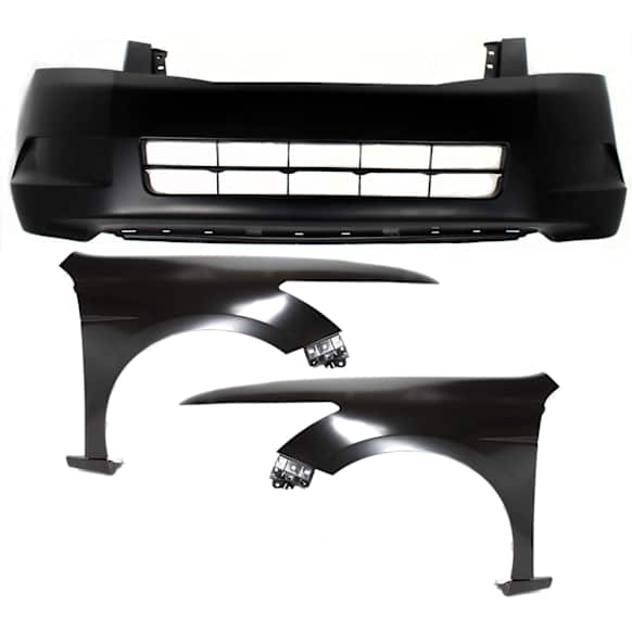 2008 Honda Accord - 3-Piece Kit Front, Driver and Passenger Side Fender, 4-Door, Sedan, CAPA Certified Includes (1) Bumper Cover and (2) Fender