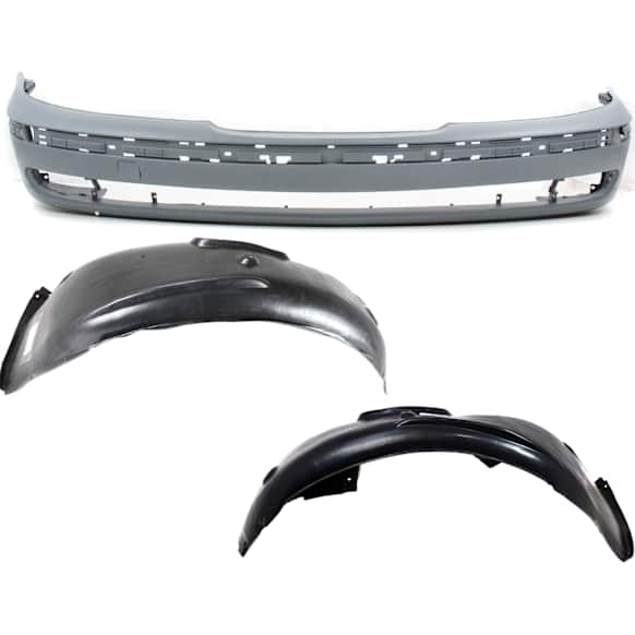 3-Piece Kit, Front Primed Bumper Cover, Includes (1) Bumper Cover and (2) Fender Liner