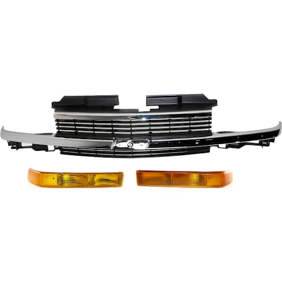 3-Piece Kit, Grille Painted Gray, Includes (1) Grille and (2) Turn Signal Light
