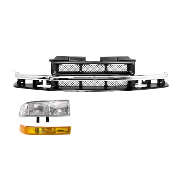 2000 Chevrolet Blazer - 3-Piece Kit Grille, Paintable,  Includes (1) Grille, (1) Headlight, and (1) Turn Signal Light