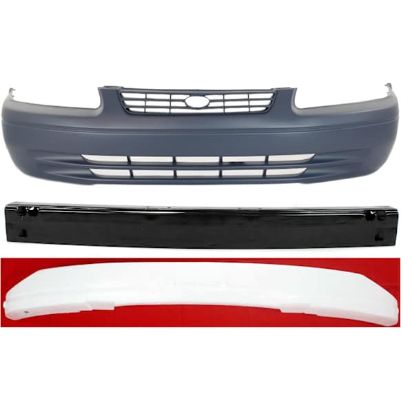 3-Piece Kit, Front Primed Bumper Cover, Includes (1) Bumper Absorber, (1) Bumper Cover, and (1) Bumper Reinforcement