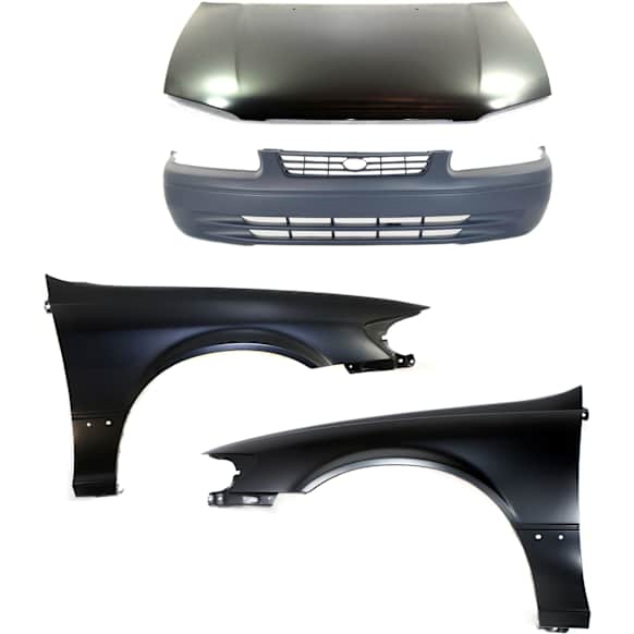 4-Piece Kit Factory Style Hood, USA Built Vehicle, Steel, Primed, Includes (1) Bumper Cover, (2) Fender, and (1) Hood