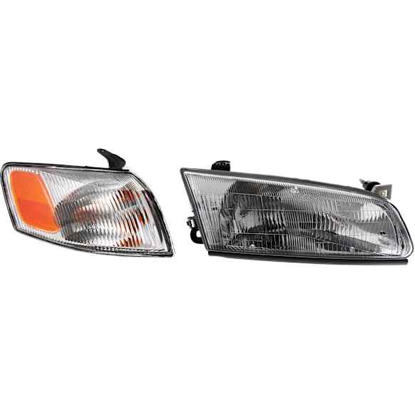 3-Piece Kit, Front Primed Bumper Cover, Includes (1) Bumper Cover, (1) Corner Light, and (1) Headlight