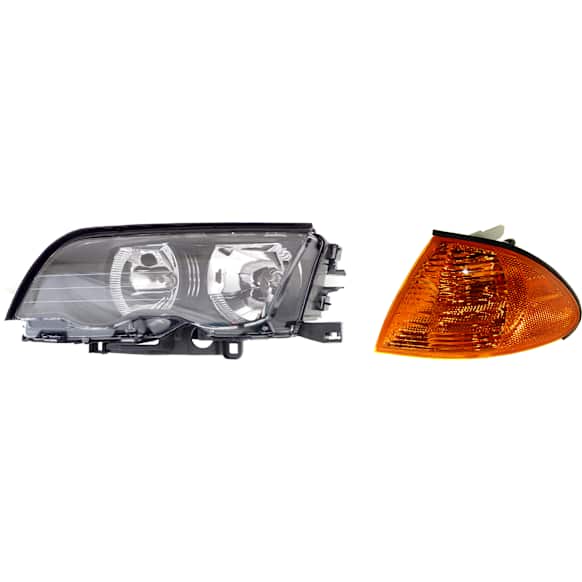 2-Piece Kit Driver Side Halogen Headlight, With bulb(s), OE Replacement, Includes (1) Corner Light and (1) Headlight